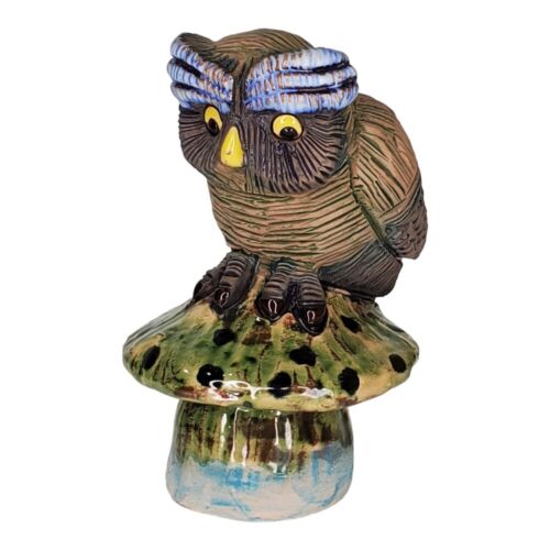 Casals Ceramics de Peru - Owl on Mushroom Figurine Terracotta - Vintage 60's MCM - Picture 2 of 10