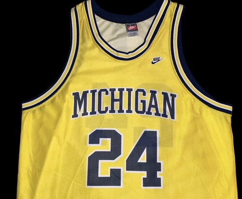 100% Authentic Michigan Wolverines Jimmy King #24 NCAA Fab 5 Nike Jersey XL Men - Picture 2 of 15