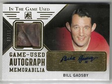 2015-16 ITG Used Jersey Autographs Gold #GUABG1 Bill Gadsby #'d 03/10!