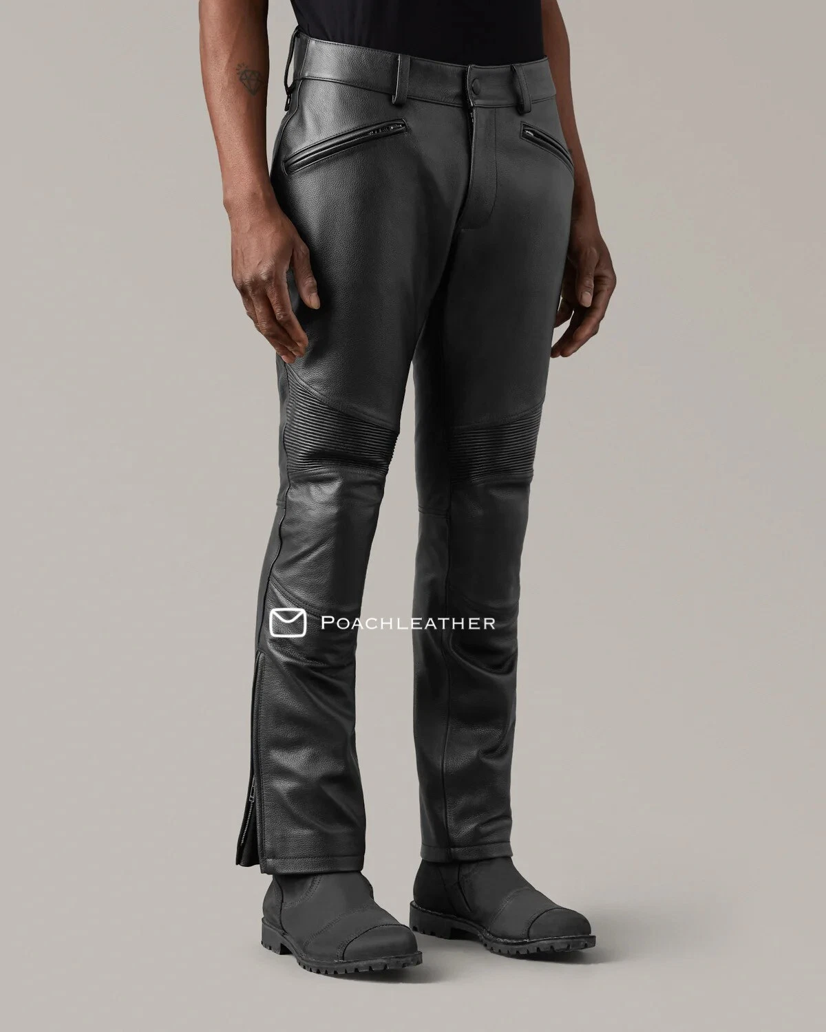 Men's Real Leather Genuine Sheep Leather Party Pants Slim Fit FREE SHIPPING