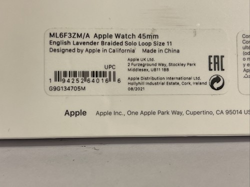 Genuine Apple Watch 45MM English Lavender Braided Solo Loop Size 11 - Picture 3 of 6