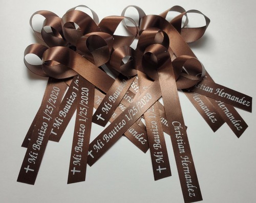 50 Personalized Ribbons Cut Baby Shower Bridal Wedding Baptism Birthday - Picture 233 of 241