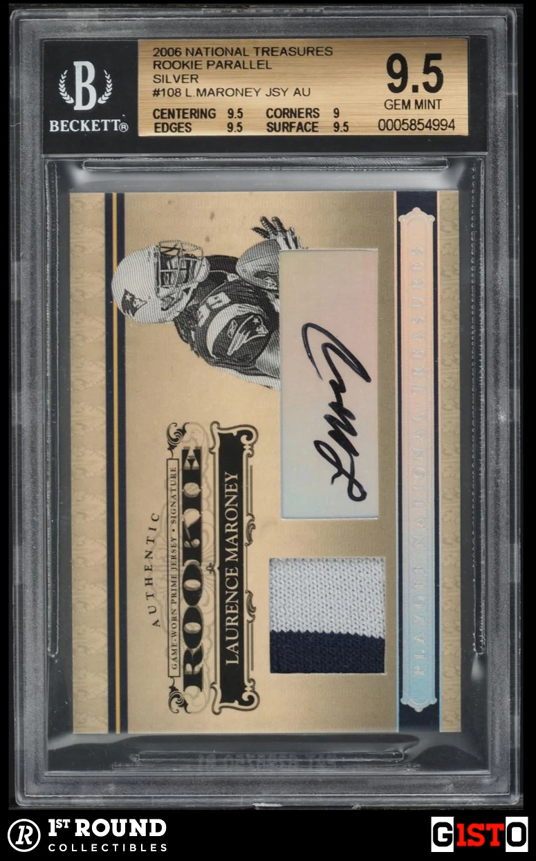 Laurence Maroney Playoff National Treasures Rookie Signatures #108 Silver