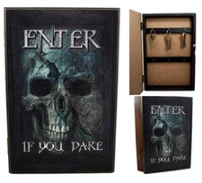 Ghost Skull Safe Book Shaped Multiple Keys Decorative Storage Organizer 11.75"H