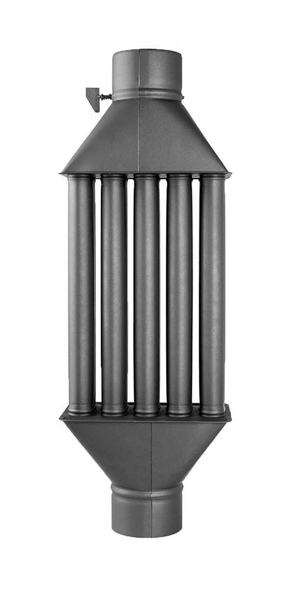 5.2in / 130mm Flue Pipe Heat Exchanger with Valve Radiator Woodburner ...