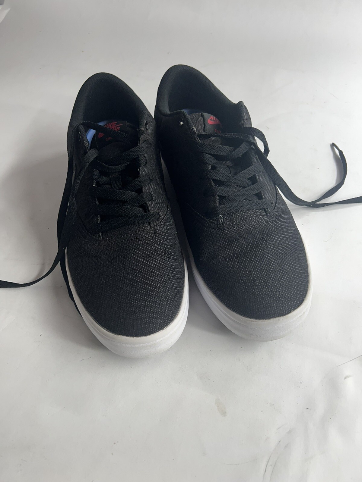 SAOLA Nike SB Check Solar Canvas Uomo Taglia 12 Nero 843896 007 Sneakers Usate