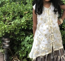 One Piece Desi Ethnic Embroidered Pakistani Indian Kids Girls Dress Size 5 year
