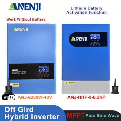 ANJ 6200W Hybrid Solar Wechselrichter Off Grid Inverter MPPT 120A Pure Sine Wave