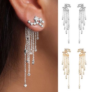 Fashion-Star-Tassel-Dangle-Ear-Jacket-Women-Cocktail-Banquet-Earrings-Jewelry