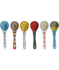 Heart & home 6 Piece Serving Spoons Set,Ceramic Spoons for Soup, Colorful 6.5"
