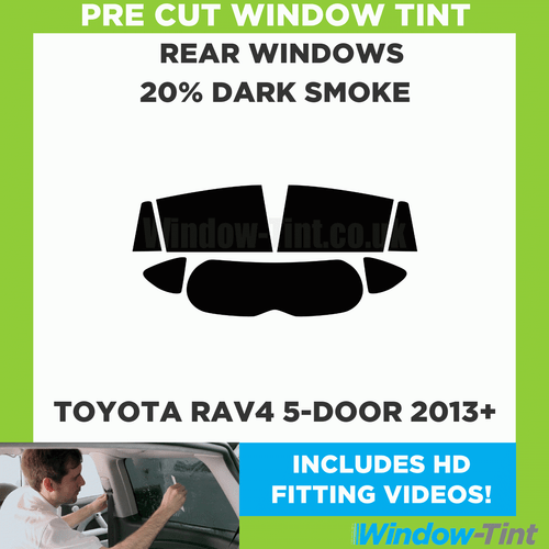 For Toyota RAV4 5-door 2013+ Pre Cut Window Tint Kit 20% Dark Rear Tinting Film - Picture 2 of 10