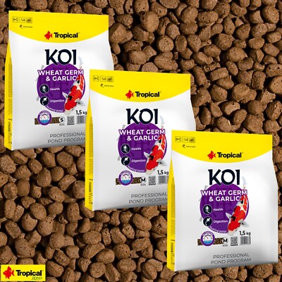 Tropical Koi Wheat Germ & Garlic Pellet 5L (1,5kg) Größe S,M,L Teich