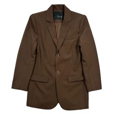 Sir. Adrien Wool Blend Blazer Long Sleeve Collar Chocolate Brown 0 New Rrp 465
