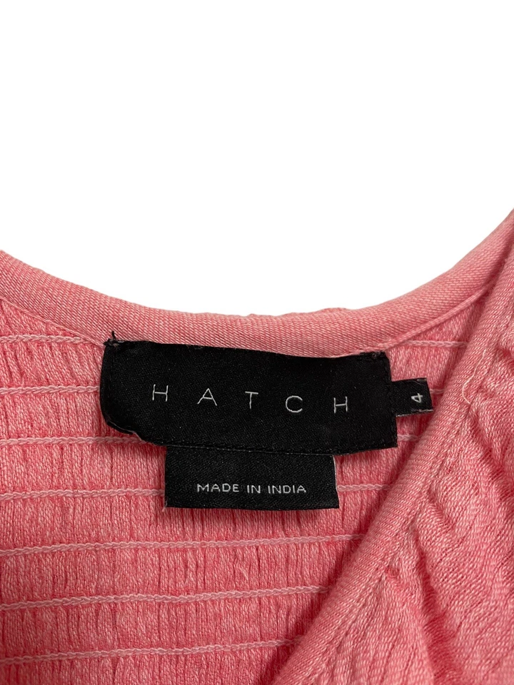 Hatch Maternity Dress Peony Pink The Sarah Dress Maxi V-Neck Ruffle Size 4 - Image 4 of 4