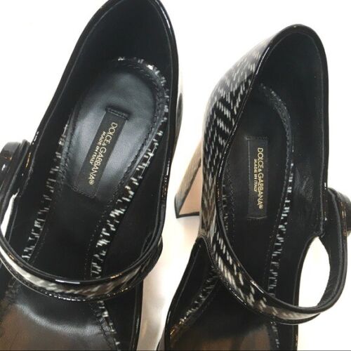 Dolce & Gabbana Chevron Zig Zag Mary Jane Pump 38 7.5 EUC - Picture 5 of 10