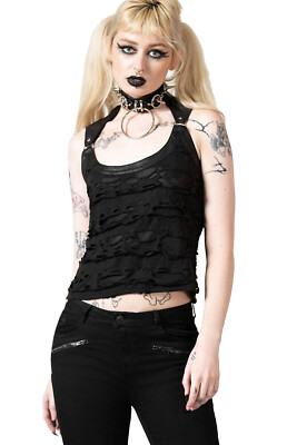 Killstar Gothic Goth Punk Grunge Träger-Top Oberteil - Hardy Zerschlitzt