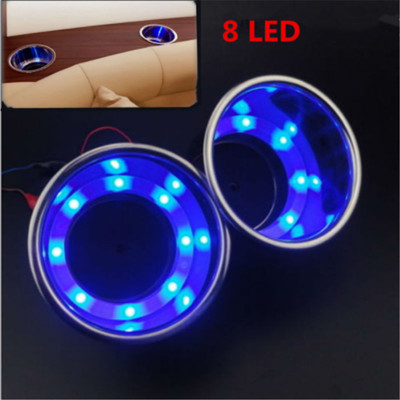 4 x Drink Holder Blue LED Stainless Steel for Boat Caravan Cup Holder Blue LED