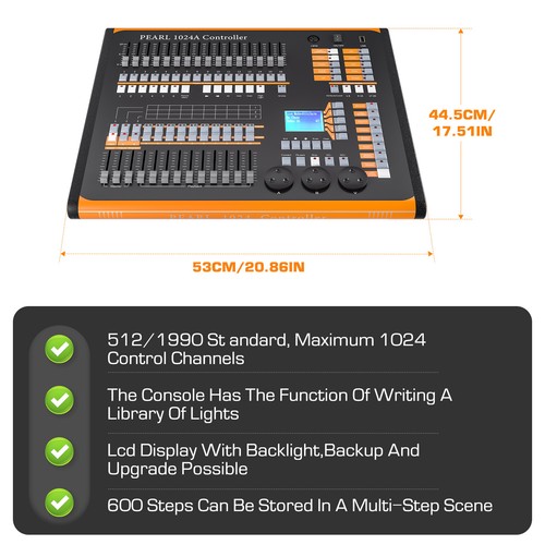 DMX512 1024 Channels Operator Console Controller For Stage Lighting DJ Party US - Picture 6 of 20