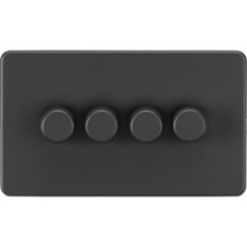 Screwless Anthracite Electrical Plug Sockets and Switches + USB Knightsbridge