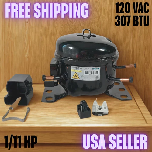 Sikelan QD43Y11G Refrigeration Compressor 1/9HP 307BTU 110-120V R600a LBP