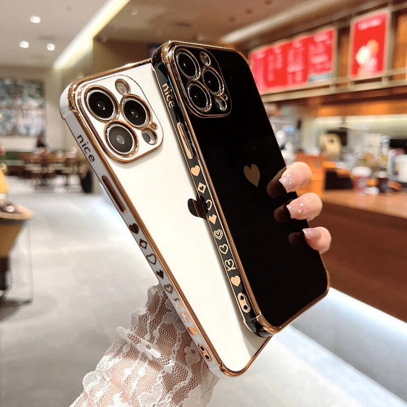 Cute Heart Shockproof Soft Phone Case for iPhone 16 Pro Max 15 14 13 12 11