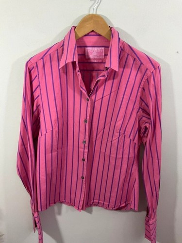 Size 16 Pink & Purple Striped Fitted Cotton Shirt - Charles Tyrwhitt - Lovely - Picture 4 of 4
