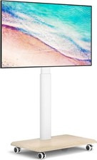 Floor TV Stand with Mount for 32-70 Inch Flat Screen/Curved TVs, Swivel White