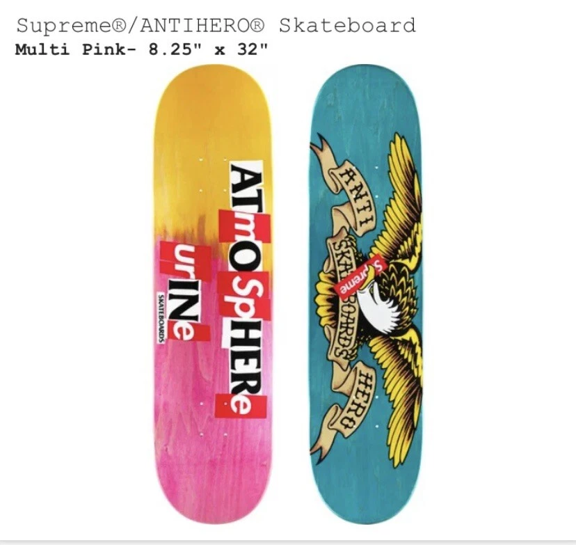 Supreme Antihero Skateboard Deck Pink/Yellow