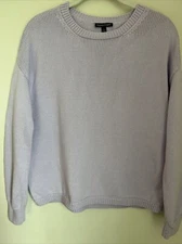 Eileen Fisher Purple Lavender Round Neck Organic Cotton Sweater Knit XS Cool
