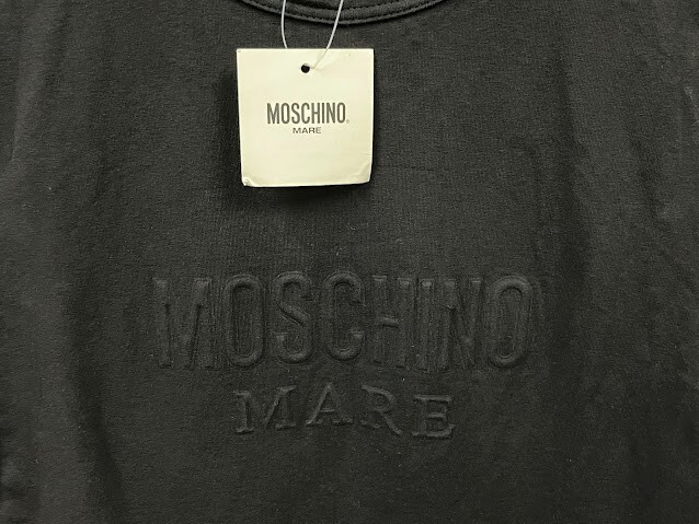 NWT MOSCHINO Mare Women's Black Logo Stretch Small t-Shirt Spandex-Cotton Blend
