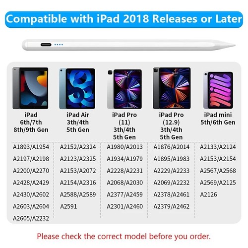 For Apple Pencil Palm Rejection Power Display iPad Pencil Pen For iPad 2022 2... - Picture 4 of 8