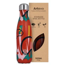 SINT 17 Oz Stainless Steel Water Bottle, Double Wall & Vacuum Insulated 500 ML