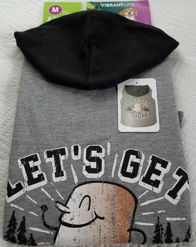 Vibrant Life LETS GET TOASTED DOG SWEATER HOODIE Size Medium (20-50 lb) Gray 17" - Picture 12 of 12