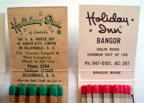 4 CERILLAS VINTAGE ***** HOLIDAY INN ***** 4 CARTONES ANTIGUOS D'ALLUMETTES - Imagen 3 de 5