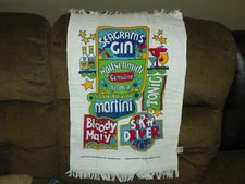Vintage Seagram's Gin Wolfschmidt Vodka Hand Towel 16" x 24" 1990s NEW