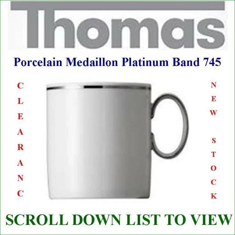 Thomas China Medallion THIN SILVER BAND 745 New Stock German made SCROLL DOWN