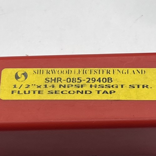 Sherwood 1/2 x 14 NSPF HSS Straight Flute Second Hand Tap 2940B - Picture 4 of 4
