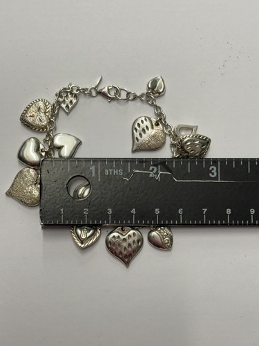 925 Sterling Silver Jacmel Mauritius 3D Puffy Heart Charm Necklace & Bracelet - Picture 6 of 6
