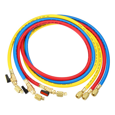 3-Pack 1/4 SAE Kältemittel-Ladeschlauch 4,9 Fuß 800PSI 4000PSI Manifold Gauge