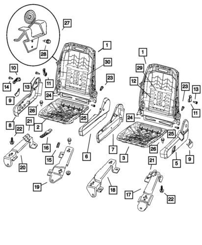 Panel de recubrimiento del escudo del asiento izquierdo para Dodge Durango 2004-2009 (N/P 68004517AD)