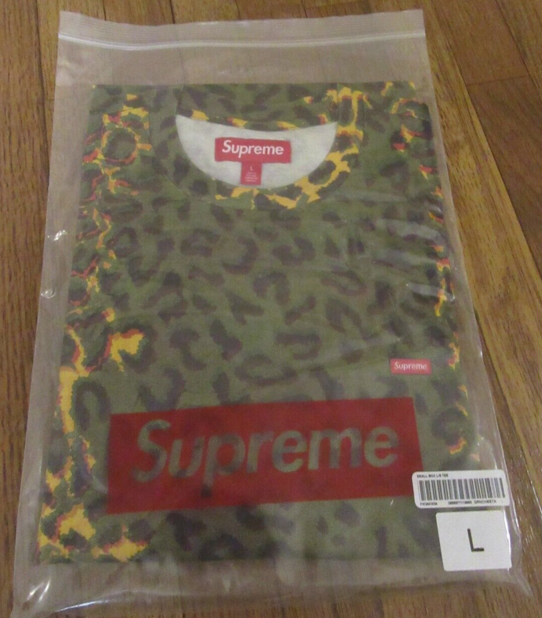 Supreme Small Box Long Sleeve L/S Tee T-Shirt Size Large Cheetah 