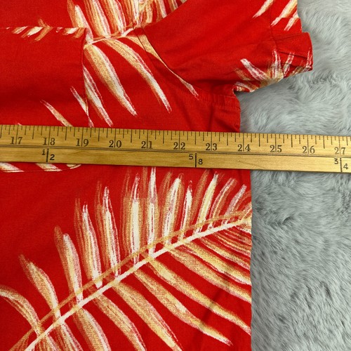 Brixton Shirt Mens Extra Large Orange Red Hawaiian Palm Leaves Aloha Luau Vacay - Picture 10 of 12