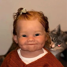 28'' Dark Skin Toddler Girl Finished Reborn Baby Doll Rooted Hair Cloth Body Toy