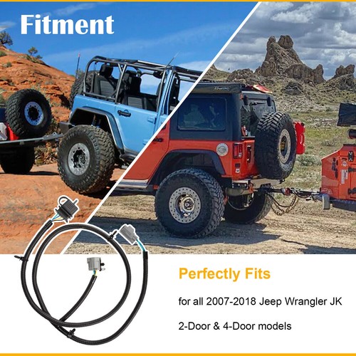 For 07-18 Jeep Wrangler JK 70.5" 4-Way Tow Hitch Trailer Wiring Harness 92015 - Picture 4 of 14