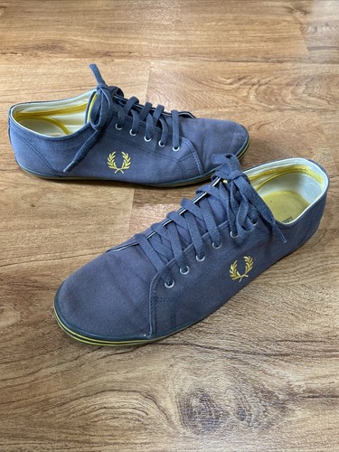 Fred Perry Gray Canvas Sneakers Shoes 