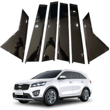 GENUINE PARTS BLACK GLOSS WINDOW TRIM MOLDING KITS FOR KIA SORENTO 2016~2019