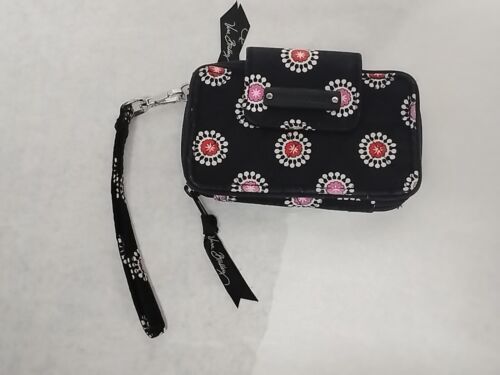 Vera Bradley Crossbody Purse Wallet Wristlet Hipster Parisian Pom Pom Black