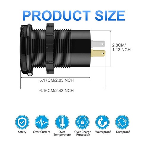 1-2X Dual PD Type C USB Car Charger QC 3.0 Charger 12V 24V Power Outlet Socket - Picture 3 of 20