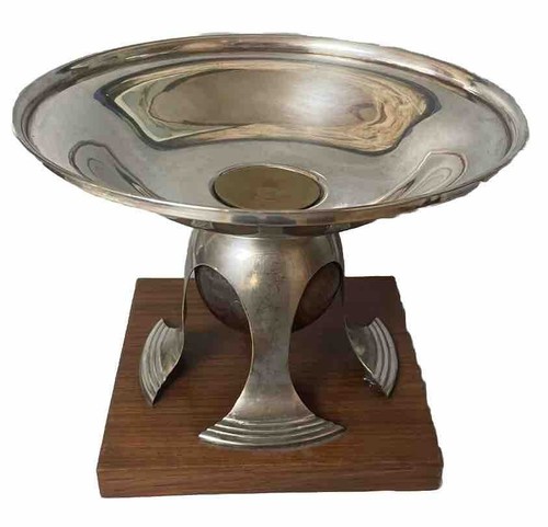 Coupe Art Déco Émile Puiforcat? le pied 3 pinces enserrant Boule en Palissandre - Bild 5 von 8