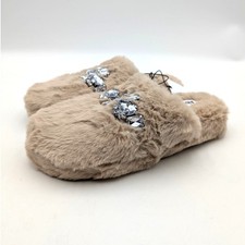Abound Karta Faux Fur Rhinestone Slippers Shoes Women's Taupe Size US5-6